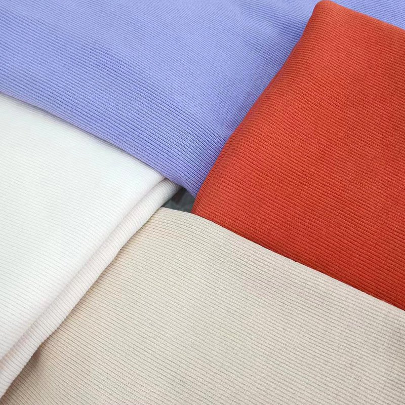 21 count 2x2 CVC cotton autumn and winter sweater fabric cuffs neckline waist hem elastic rib fabric