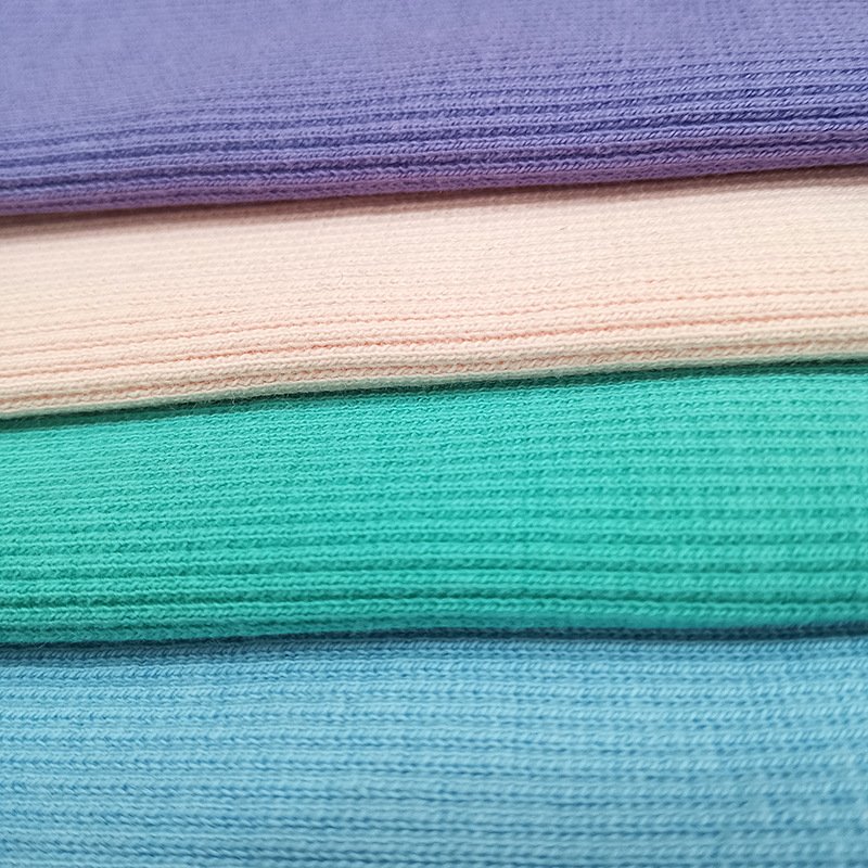 21 count 2x2 CVC cotton autumn and winter sweater fabric cuffs neckline waist hem elastic rib fabric