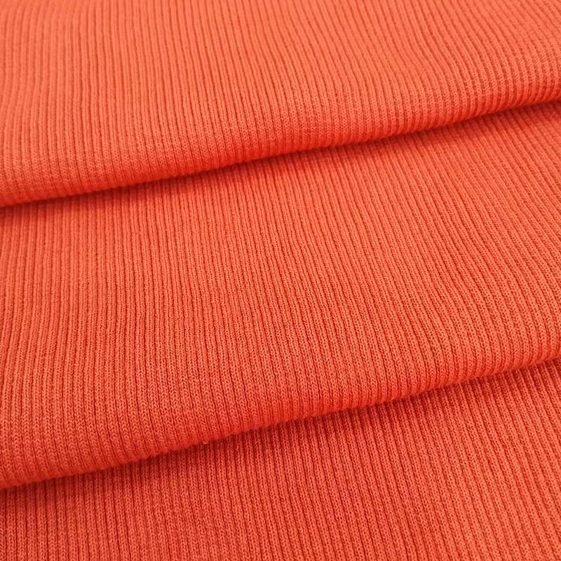 21 count 2x2 CVC cotton autumn and winter sweater fabric cuffs neckline waist hem elastic rib fabric