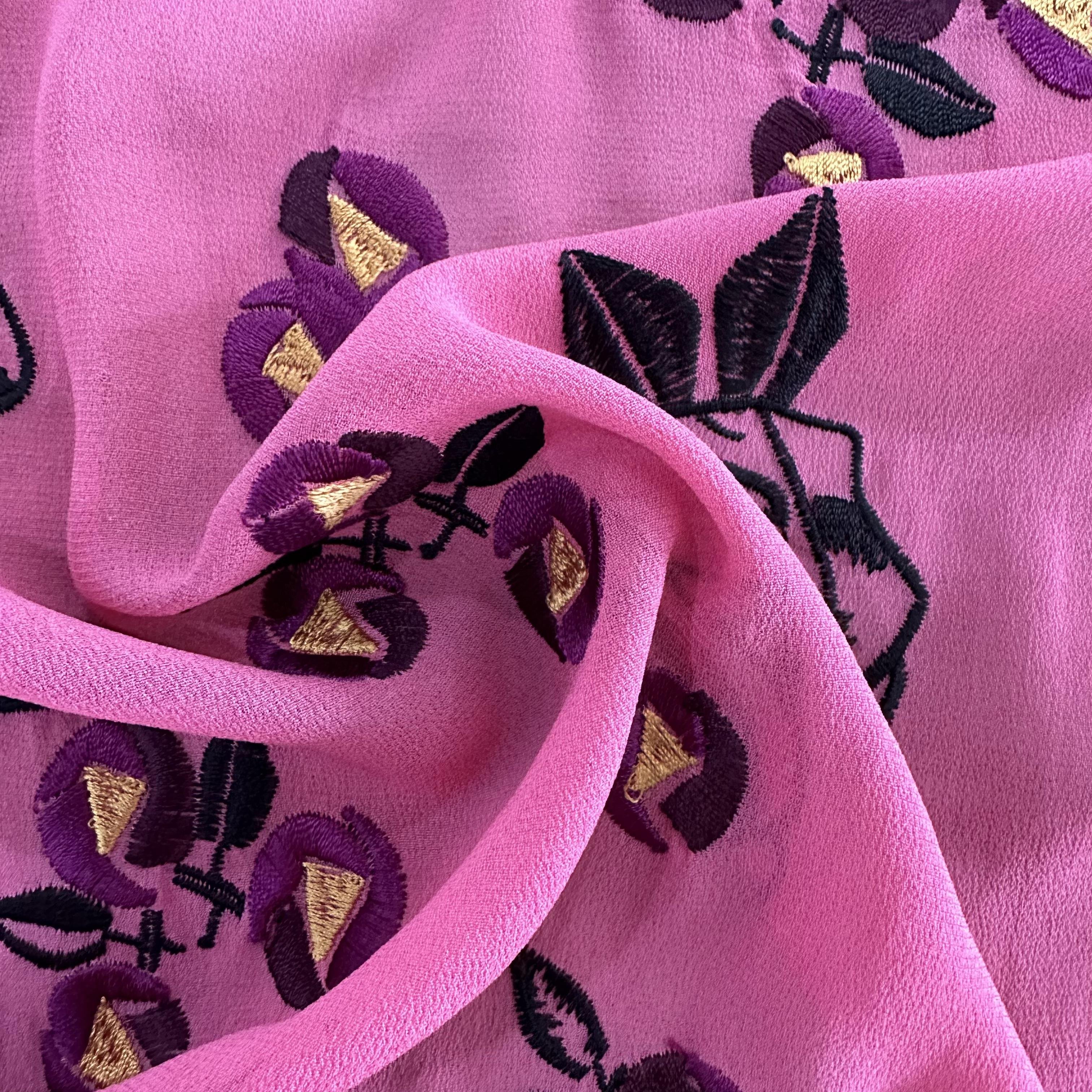 New Arrival 100%Viscose Embroidery Fabric Georgette With Viscose embroidery Fabric For Dress