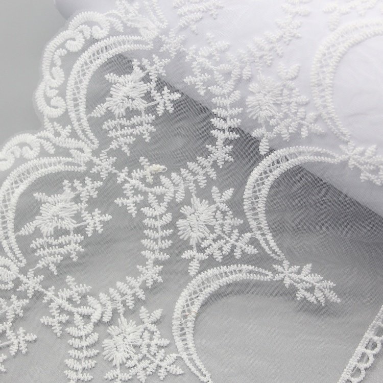 Stockings to ship transparent Mesh Polyester Lace Trim Embroidery White french mexican flower Lace Trim For cap bra shirts