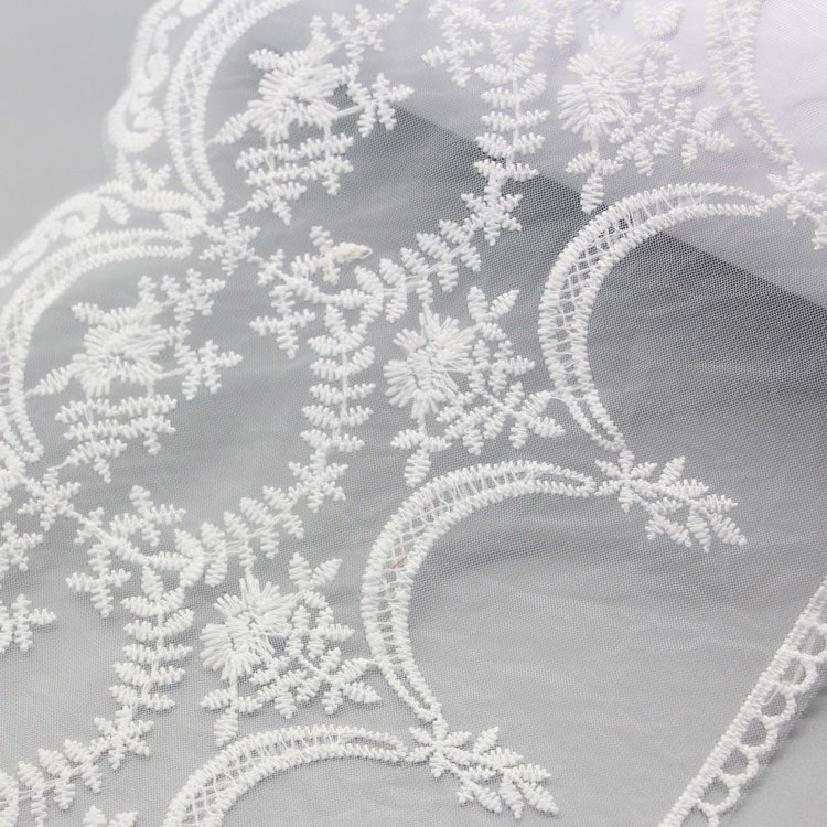 Stockings to ship transparent Mesh Polyester Lace Trim Embroidery White french mexican flower Lace Trim For cap bra shirts
