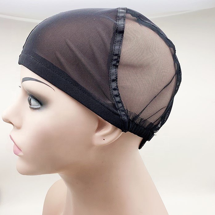 All black color stretch lace wig caps for sale /net wig cap
