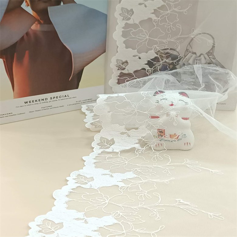 Guipure luxury rose mesh lace used for women's underwear bra long lace evening gown ladies long dress accessories