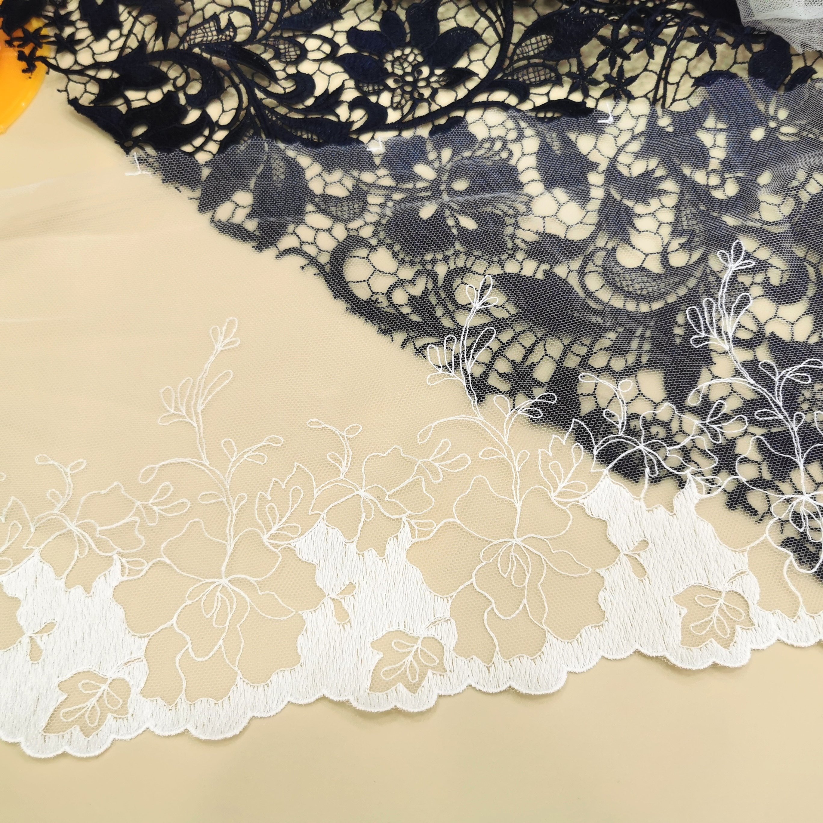 Guipure luxury rose mesh lace used for women's underwear bra long lace evening gown ladies long dress accessories