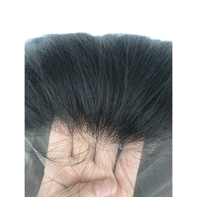 stock invisible small knots cuticle Aligned natural black color human hair 13x4 lace front bob style wigs with hair bangs