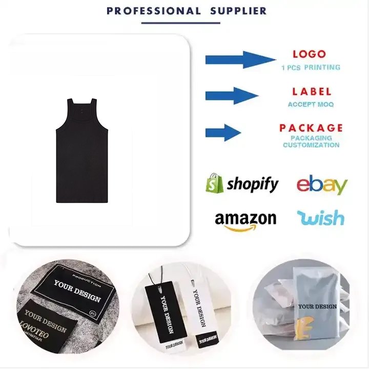 men premium quality cotton man tank top streetwear knitted fitness sleeveless ribbed tank top mens