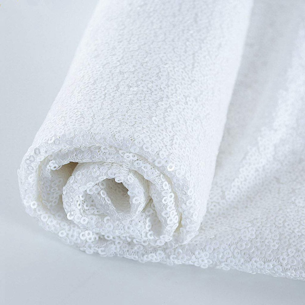 Luxury New Arrival Fashion Design Nigerian French Tulle Lace Embroidery Woven Mesh 3mm Shimmer White Sequin Fabric
