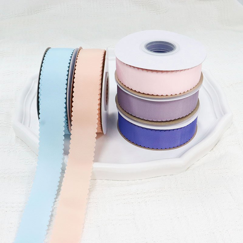 Custom Solid Color Grosgrain Ribbon Lace Trimming Tape Polyester Silk Ribbon