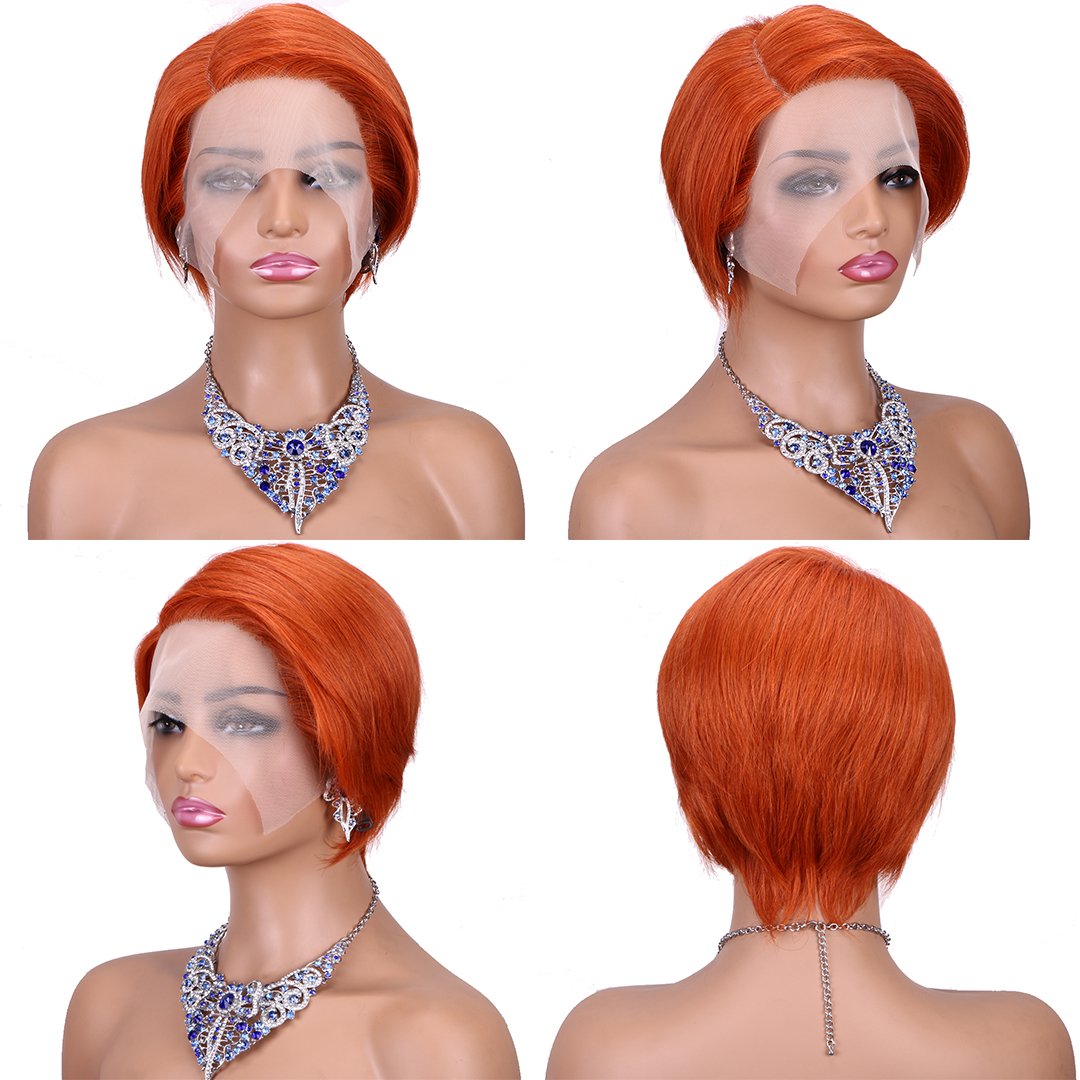 Wholesale Short Curly Pixie Cut Lace Wigs,13x4x1 Lace Front Side T Part Lace Pixie Cut Human Hair Wigs For Black Woman,