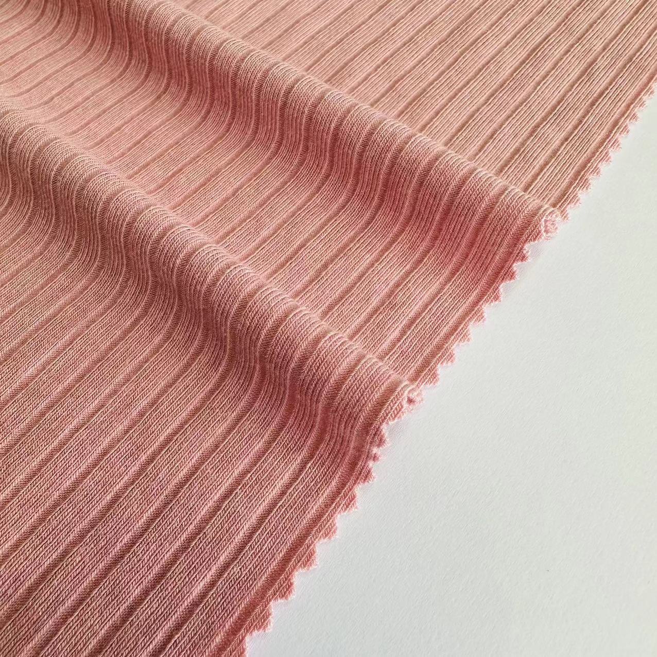 Wholesale solid colors 61% polyester 33% viscose 6% spandex TR stretch rib knit fabric for sweater and dress