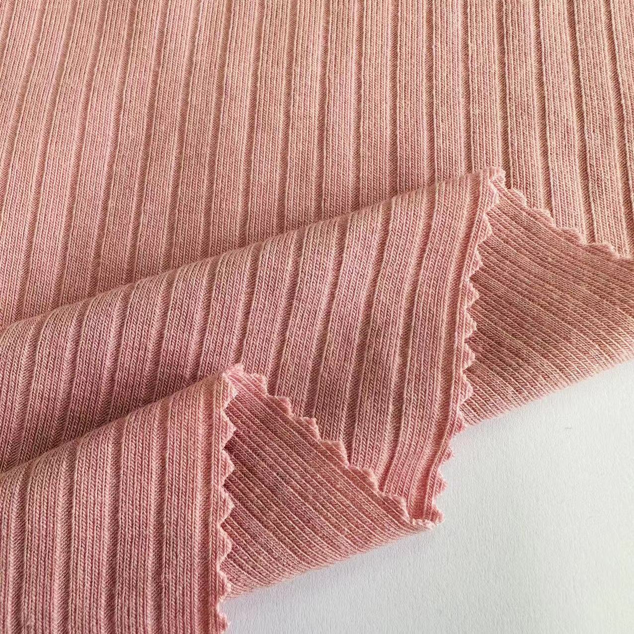 Wholesale solid colors 61% polyester 33% viscose 6% spandex TR stretch rib knit fabric for sweater and dress