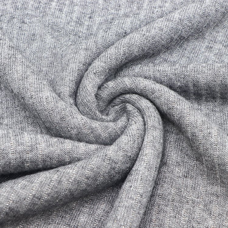 Recycled OEM Knitted Fabric 270gsm Custom Viscose Rayon Polyester Nylon Metallic Spandex Ribbed Single Jersey Fabric for Garment