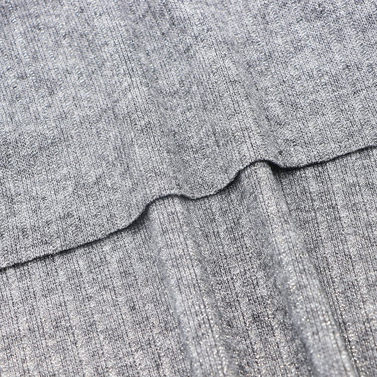 Recycled OEM Knitted Fabric 270gsm Custom Viscose Rayon Polyester Nylon Metallic Spandex Ribbed Single Jersey Fabric for Garment
