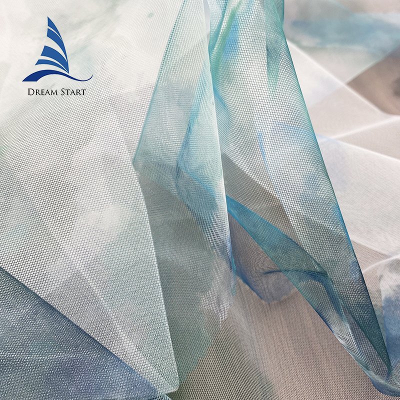 Sample in stock 59 " Polyester High quality flower embroidery floral mesh Custom fabric tulle Printed for Underwear Girl's