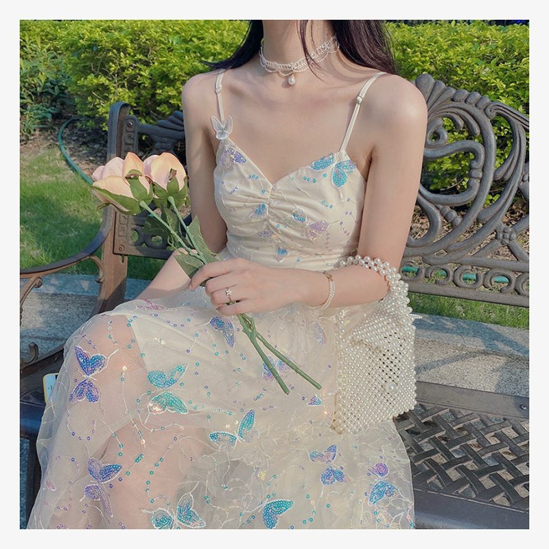 Custom Polyester Soft Tulle Mesh Butterfly Fabric Dress Embroidery Shiny Sequin Butterfly Tulle Netting Fabric