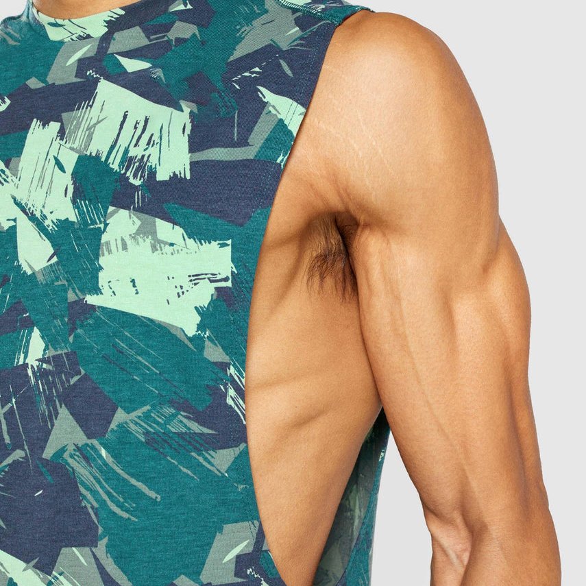 2024 Men's Sleeveless Side Split Fitness Tank Top Neon Colors Low Price Wholesale Made Polyester Mesh Casual Style Print Running