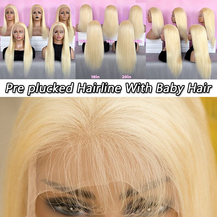 250% HD 30 40 Inch 613 Honey Blonde Deep Wave Full 13x6 Lace Frontal Wigs Transparent 13x4 Lace Frontal Human Hair Wig For Woman
