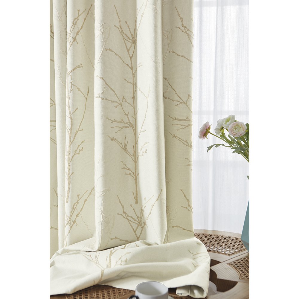 55/56" inch 140cm width home decor embroidered curtain cloth tape fabric linen look