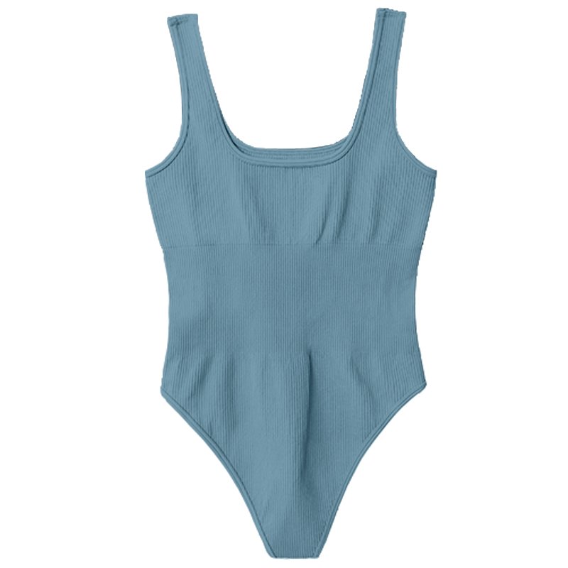 Factory Wholesale Women's Fitness Yoga Wear Bodysuits Sexy Ribbed Sleeveless Exercise Bodysuits