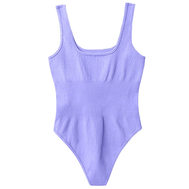 Factory Wholesale Women's Fitness Yoga Wear Bodysuits Sexy Ribbed Sleeveless Exercise Bodysuits