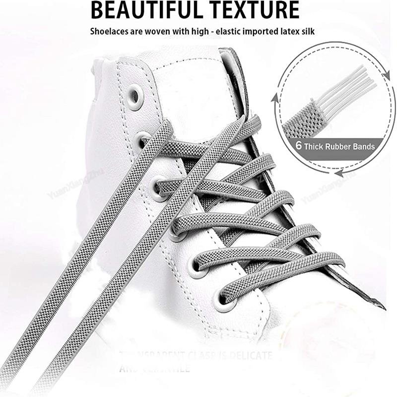 1Pair Multicolor Lock Elastic Sneaker Laces For Kids Adults and Elderly No Tie Shoelaces Quick Elastic Athletic Running Shoelace