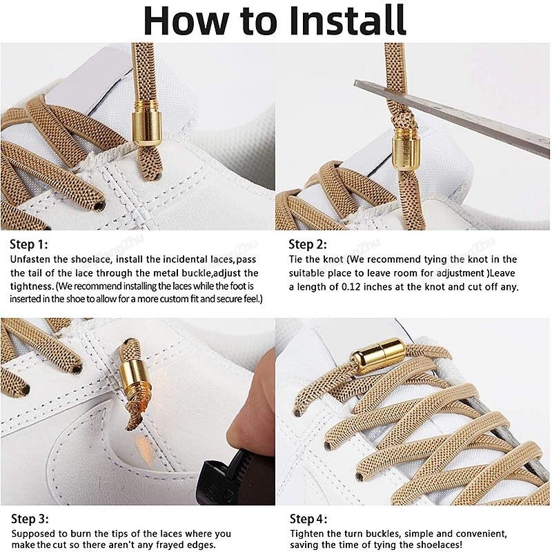 1Pair Multicolor Lock Elastic Sneaker Laces For Kids Adults and Elderly No Tie Shoelaces Quick Elastic Athletic Running Shoelace