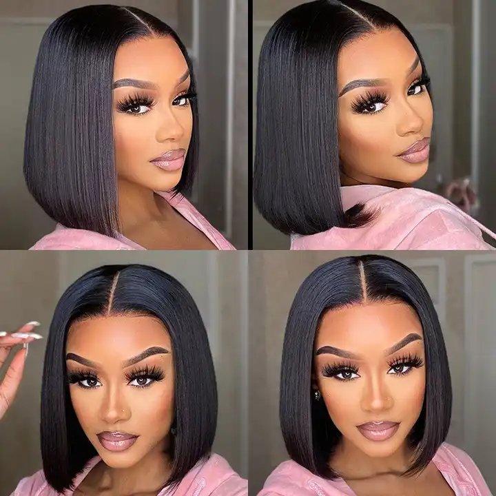 SDD Bone Straight Short Bob Wigs Human Hair Super Thin Hd 13X4 HD Lace Front Wigs For Black Women Raw Brazilian Full Lace Wigs