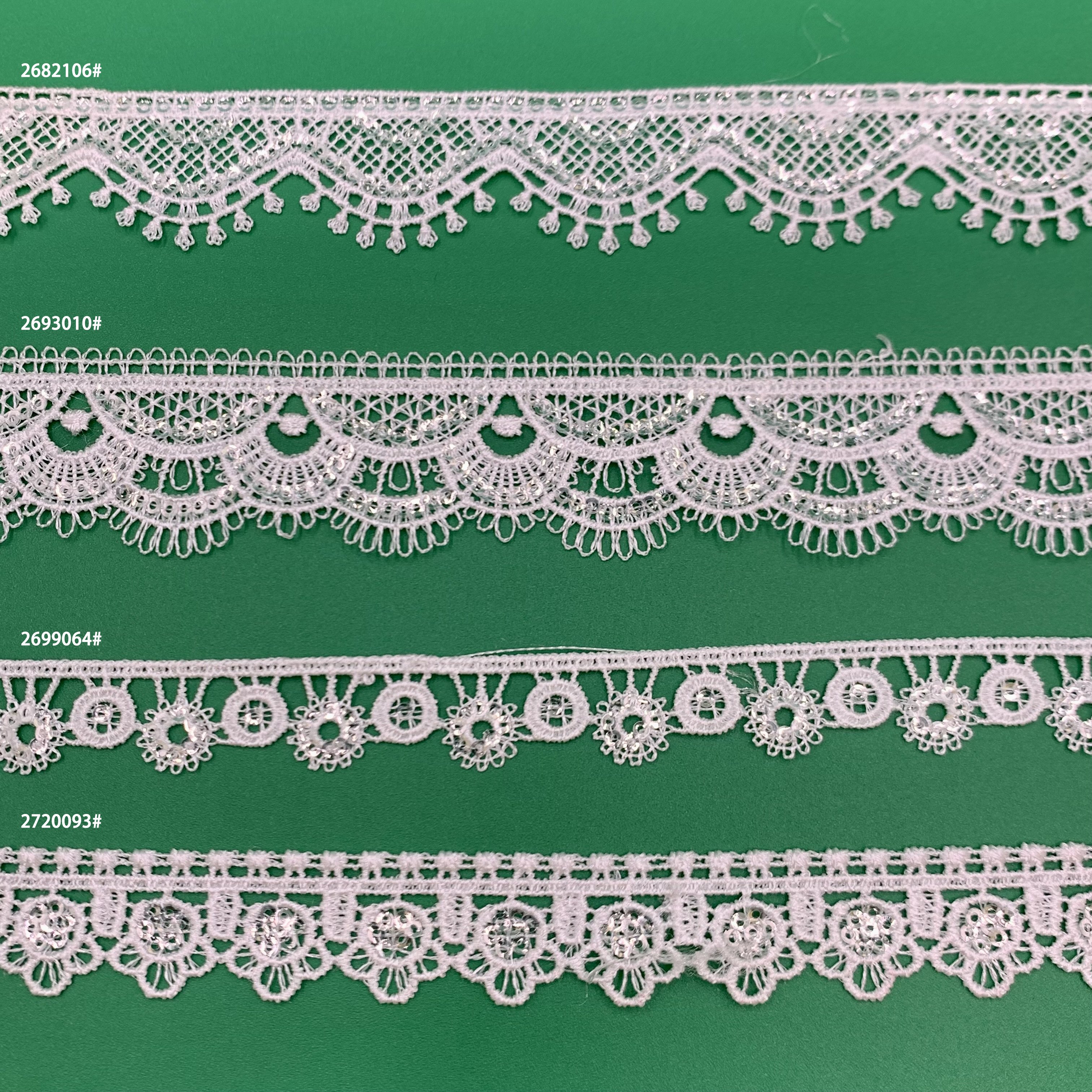 2023 New Arrival Low Price Multi Color Sequin Fabric Embroidery Cheap White Lace Fabric Trim For Wedding