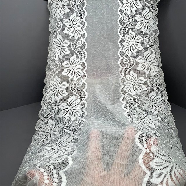 TUTON Bridal Supplier Fabric French Lace Narrow Wide 28.5 CM Elastic Trim