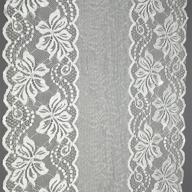 TUTON Bridal Supplier Fabric French Lace Narrow Wide 28.5 CM Elastic Trim