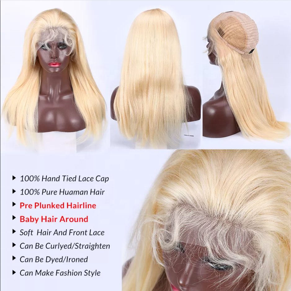 613 Blonde Wig Natural Human Hair,100 Brazilian Straight Long Human Hair Glueless Lace Front Wigs,613 Hd Lace Wig With Baby Hair