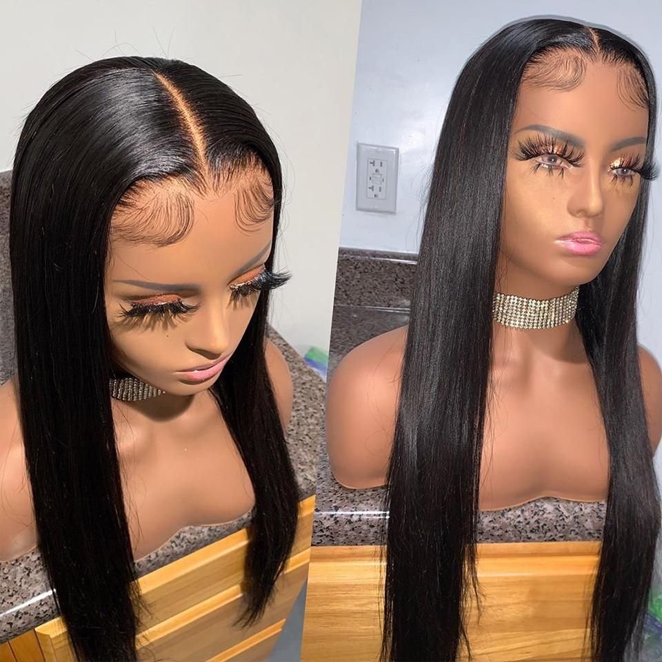 150 Density Brazilian Human Hair Straight Natural 613 Transparent HD Lace Front Wig 13X6 Hd Lace For Black Women With Baby Hair
