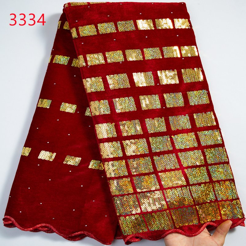 French Velvet Lace Fabric with Sequins 2023 High Quality African Lace Fabric for Sewing Luxury Midi Party Dress 3334