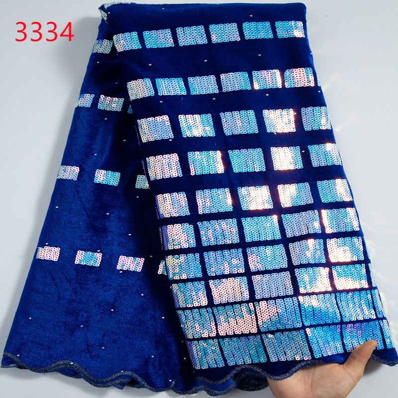 French Velvet Lace Fabric with Sequins 2023 High Quality African Lace Fabric for Sewing Luxury Midi Party Dress 3334