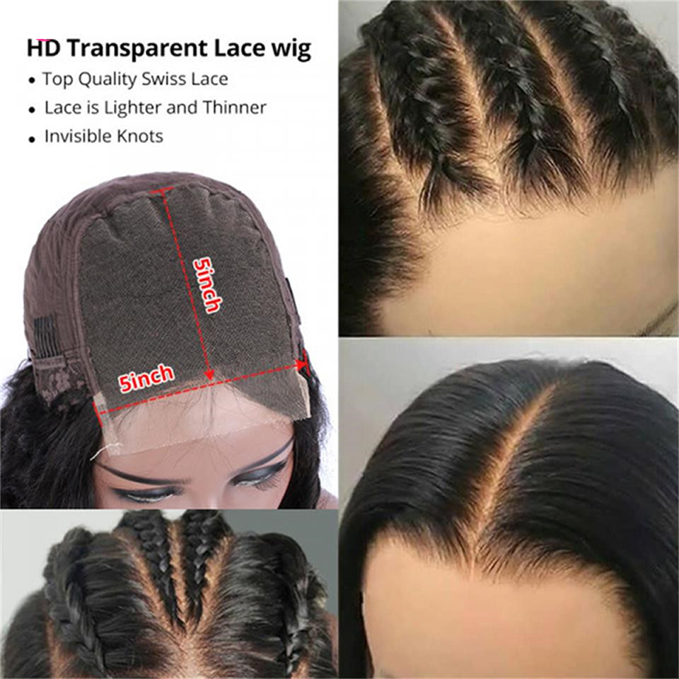 Cheap 5x5 Hd Lace Closure Wigs Human Hair With Baby Hair Brazilian Human Hair Straight Transparent Lace Front Wigs For Black Wom