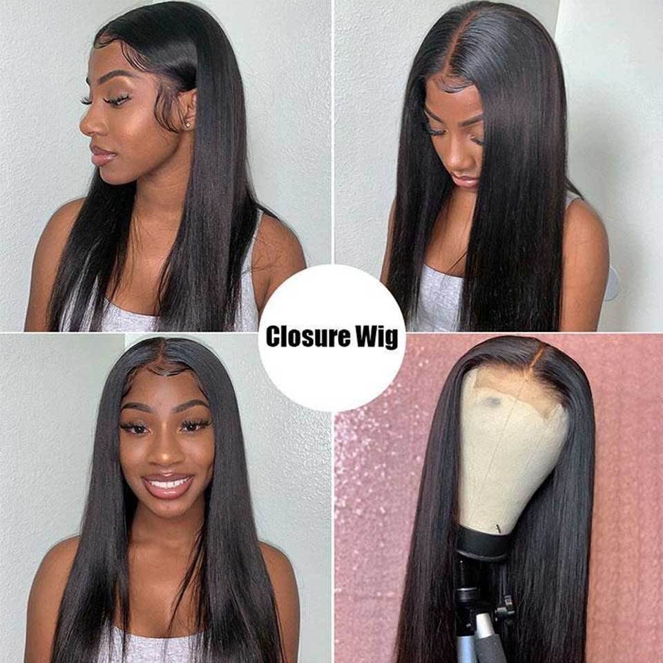 Cheap 5x5 Hd Lace Closure Wigs Human Hair With Baby Hair Brazilian Human Hair Straight Transparent Lace Front Wigs For Black Wom