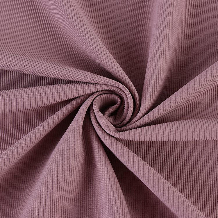 Breathable Thick Knit Poly Spandex Ribbed Fabric Top Yoga Rib Fabric for Swimsuit