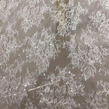 DELACE simple chantilly sequins lace fabric bridal lining dress lace