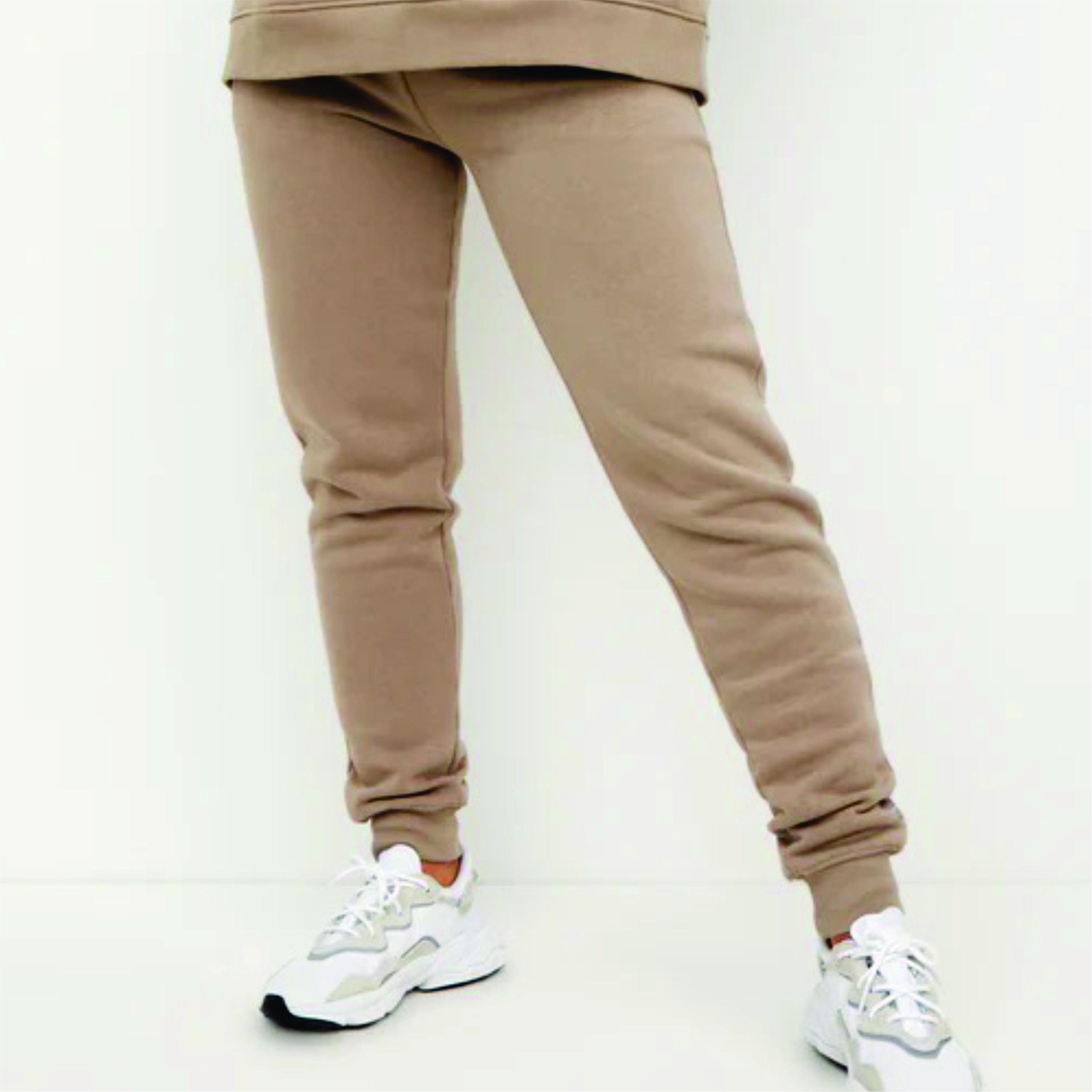 Women's Taupe Oversized Jogger Tracksuit Bottoms 65% Cotton 35% Polyester Soft Jersey Fabric with Quick Dry & Ribbed Cuffs Basis