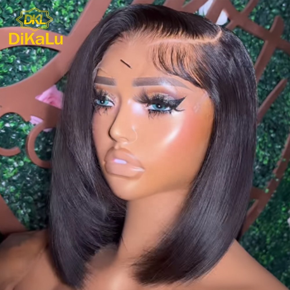 DKL  brazilian human hair short bob lace front wigs,Short 8 inch Natural Virgin Hair Human Lace Wigs Bob Wigs