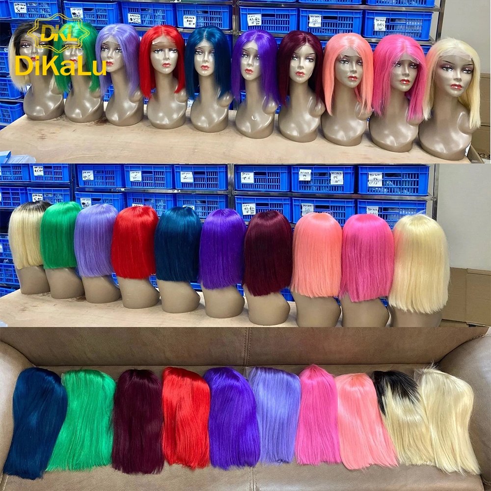 DKL  brazilian human hair short bob lace front wigs,Short 8 inch Natural Virgin Hair Human Lace Wigs Bob Wigs