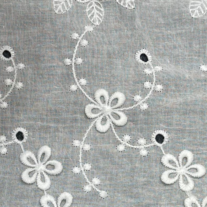 Custom Color Boho Fashion Textile and Fabrics Cotton Embroidery Lace Fabric for Clothing