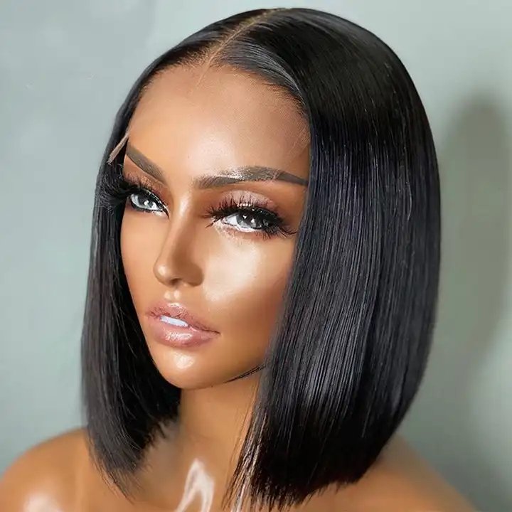 12a Double Drawn Short Bob Human Hair Wig Vendor Human Hair Lace Front Brazilian Virgin Wigs for Black Women