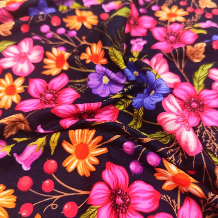 Stretch Heavy Fabric Polyester 4 Way Stretch Ribbed Brushed 8*3 Brushed Rib Knit Print Fabric For Kids