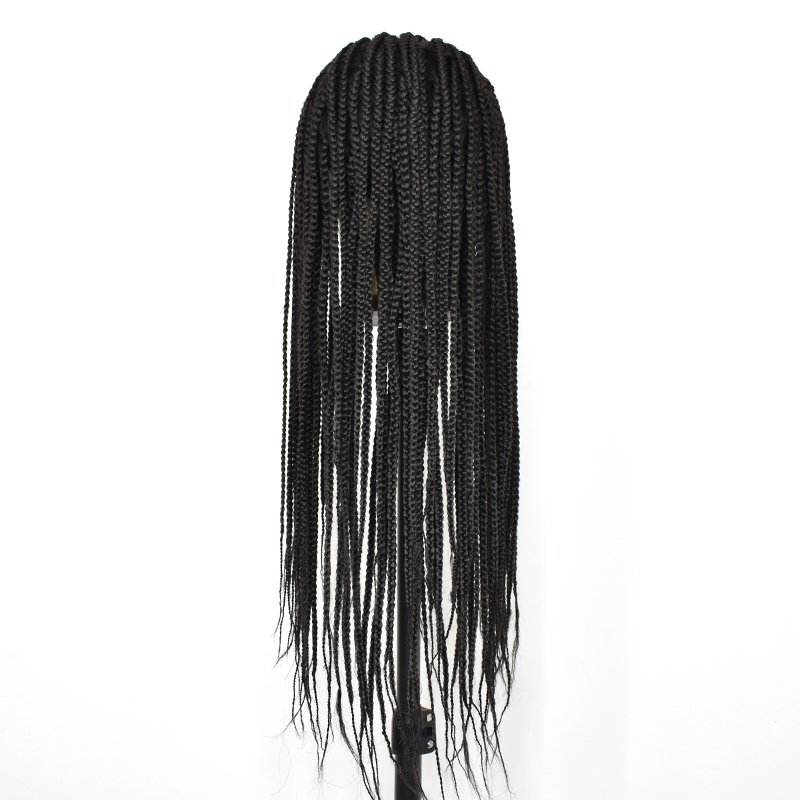 2022 hot sell and with baby hair natural color lace braided wigs