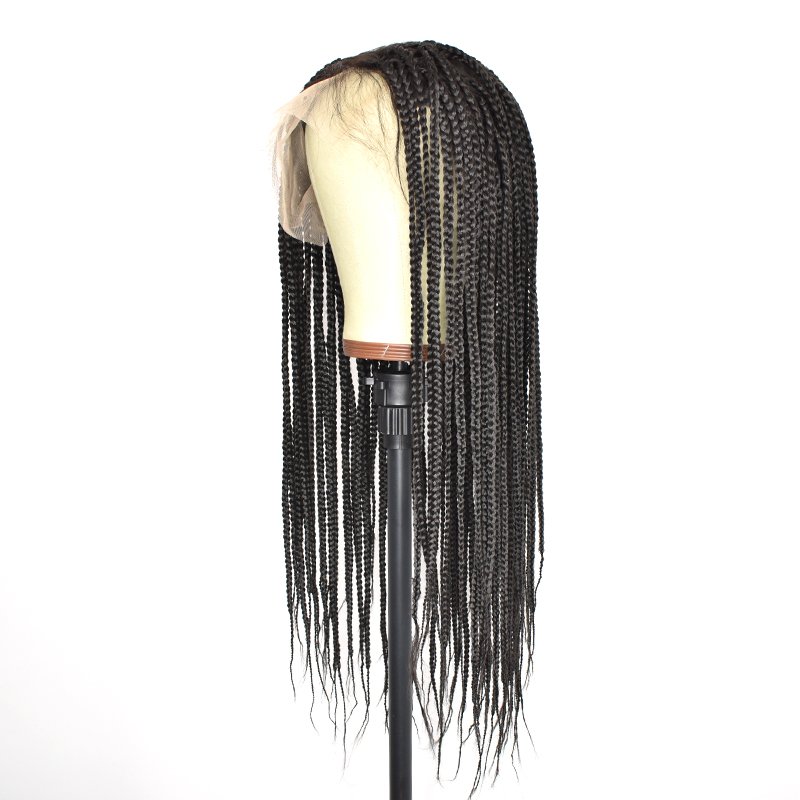 2022 hot sell and with baby hair natural color lace braided wigs