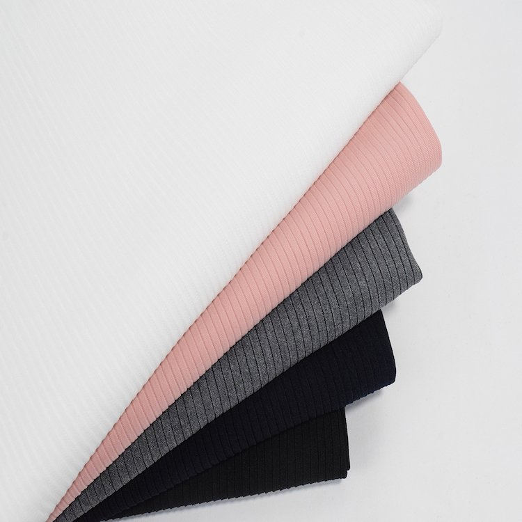 Competitive Price Polyester Spandex Rib Knit Stretch wide coarse stair cloth fabric