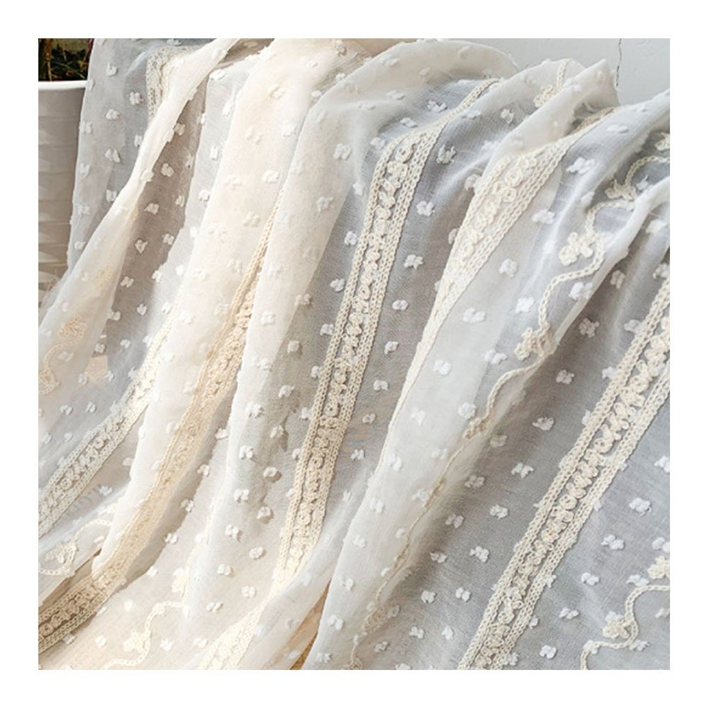 Wholesale new design striped embroidery thread chiffon lace fabric wedding dress for party spring summer woven jacquard fabric