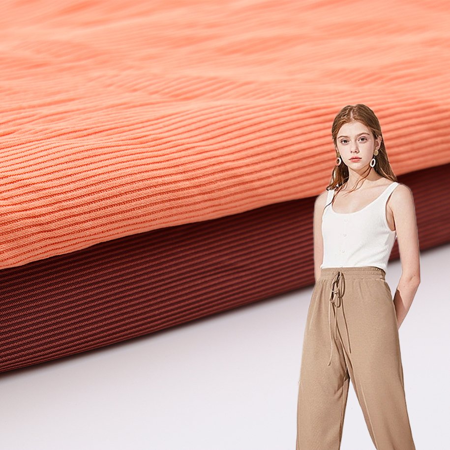 Polyester Spandex Stretch FABRIC 2*2 Rib For Jersey Sweater Fabric 95% Poly 5%Span